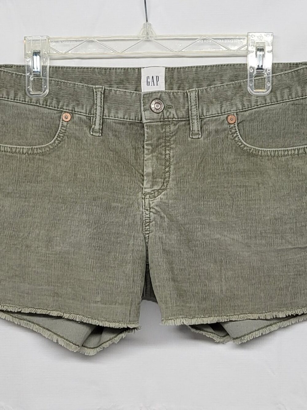 Gap Womens Corduroy Shorts Size 6 Cut Off Sage Green